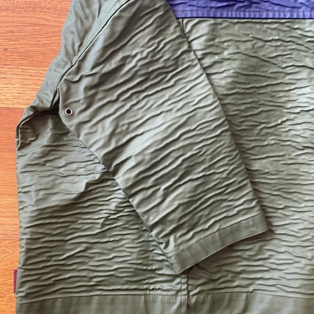 GYMSPORT GYMBOREE Vintage Green Hooded Raincoat Jacket Size 3 to 4 years old